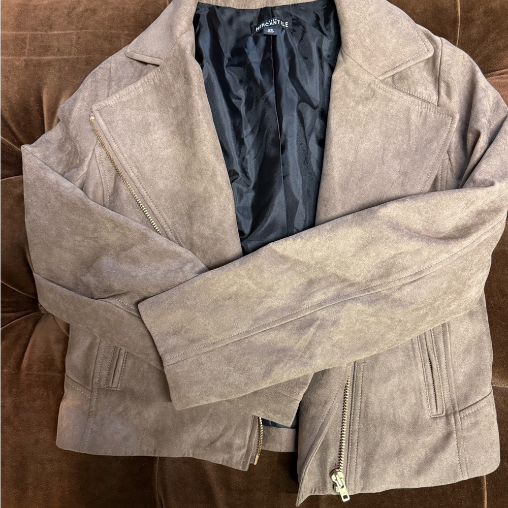 Zara Tan Faux Suede Jacket
